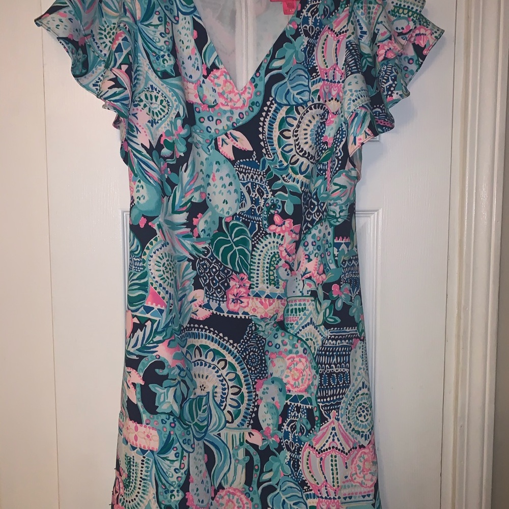 NWT, Lilly Pulitzer Flutter Sleeves Dress, Size 00 - Picture 5 of 8